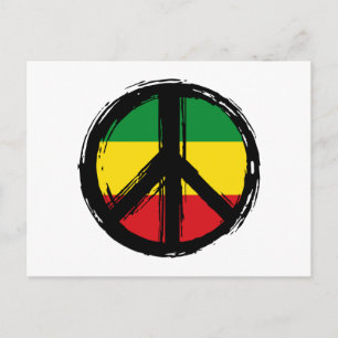 Cartão Postal Símbolo da paz com estilo reaggae