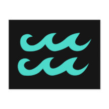 Símbolo de Aquário Preto e Turquesa