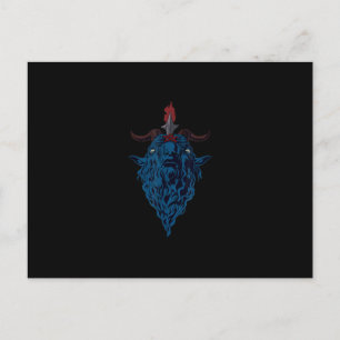 Cartão Postal Símbolo de Bafometo Bode de Mendes Satanista Gótic