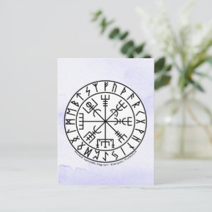 Cartão Postal Símbolo de Design do Compasso Viking Vegvisir