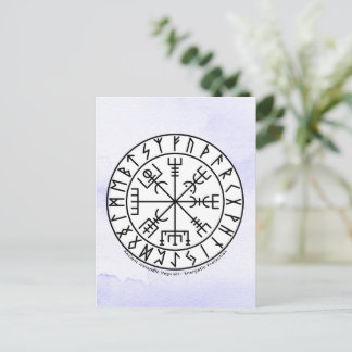 Cartão Postal Símbolo de Design do Compasso Viking Vegvisir
