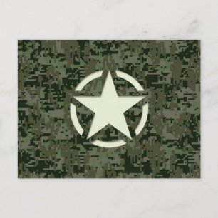 Cartão Postal Símbolo de imagem estêncil estelar Camuflagem di