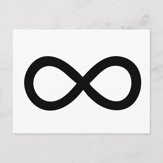 Cartão Postal Símbolo de Infinidade Preta (Frente)