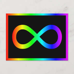 Cartão Postal Símbolo de Infinito Arco-íris