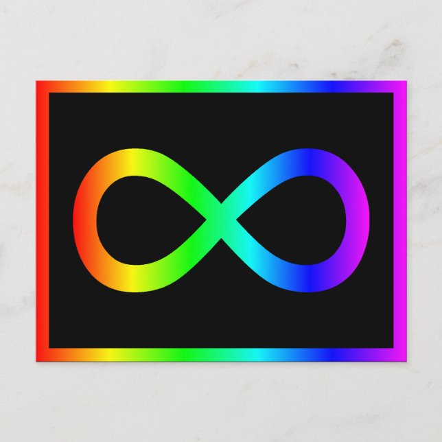 Cartão Postal Símbolo de Infinito Arco-íris (Frente)