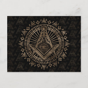 Cartão Postal Símbolo de maçonaria Praça e Bússolas