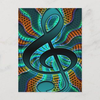 Cartão Postal Símbolo de Música Clef / G Clef Treble