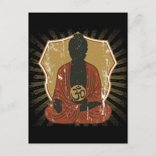 Cartão Postal Símbolo de Om Meditativo Buddha