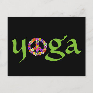 Cartão Postal Símbolo de Paz de Yoga Floral