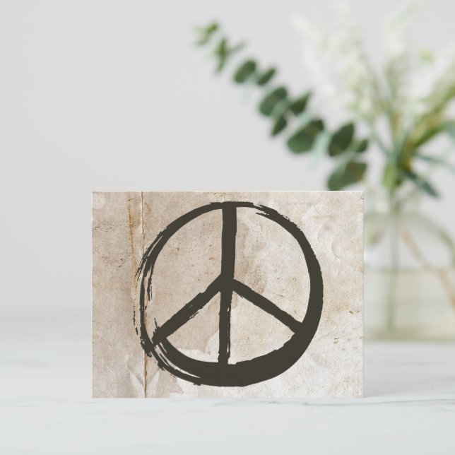 Cartão Postal Símbolo de paz Hippie - Símbolo de amor anti-guerr (Em pé/Frente)