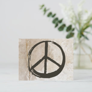 Cartão Postal Símbolo de paz Hippie - Símbolo de amor anti-guerr