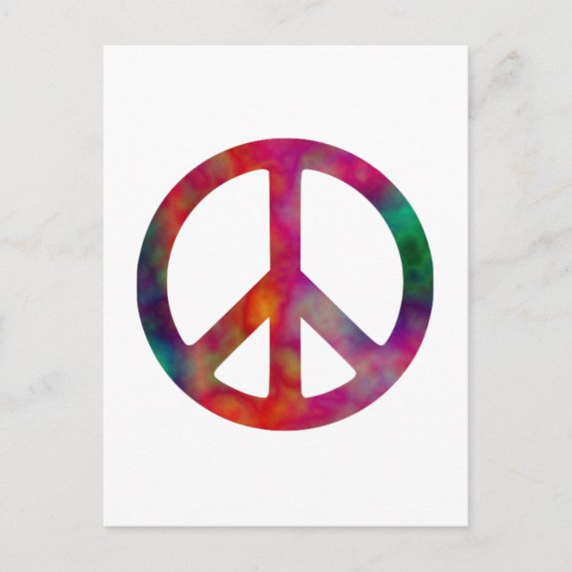 Cartão Postal Símbolo de paz Tie Dye (Frente)