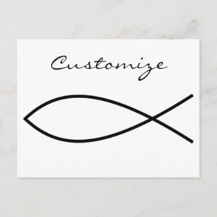 Cartão Postal Símbolo de Peixe Cristão Ichthys Thunder_Cove