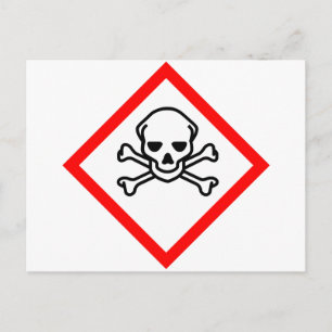 Cartão Postal Símbolo de risco crânio e ossos cruzados