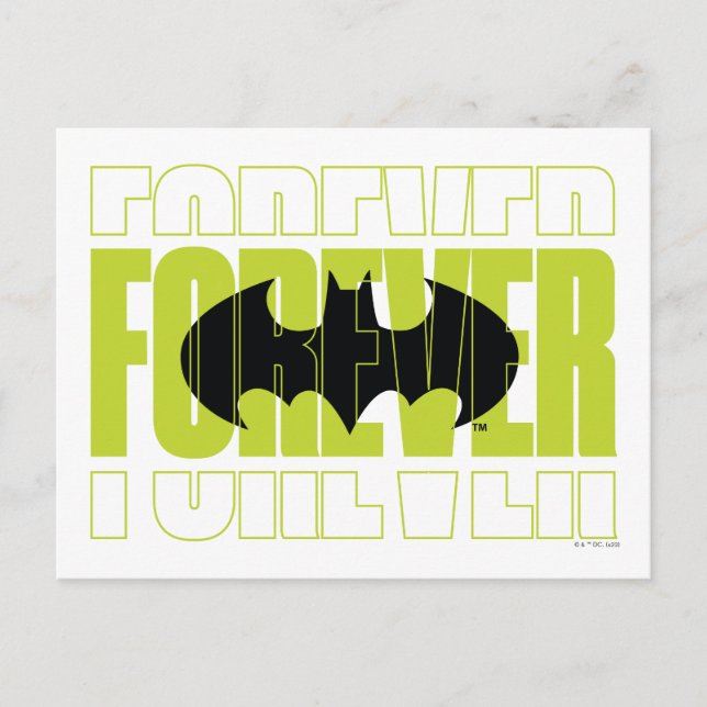 Cartão Postal Símbolo de Tipografia do Forever Batman Gráfico (Frente)