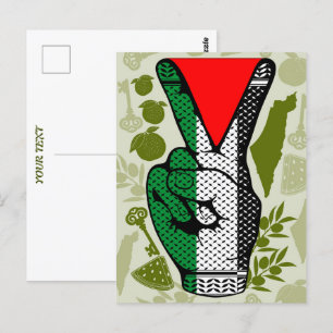 Cartão Postal Símbolo de triângulo vermelho de resistência à mão