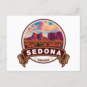 Cartão Postal Símbolo de viagem colorido de Sedona Arizona