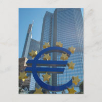 Símbolo do euro no Banco Central Europeu em Frankf