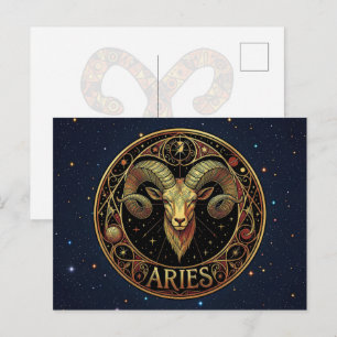 Cartão Postal Símbolo do Zodíaco Áries Carneiro