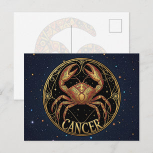 Cartão Postal Símbolo do Zodíaco Câncer Caranguejo
