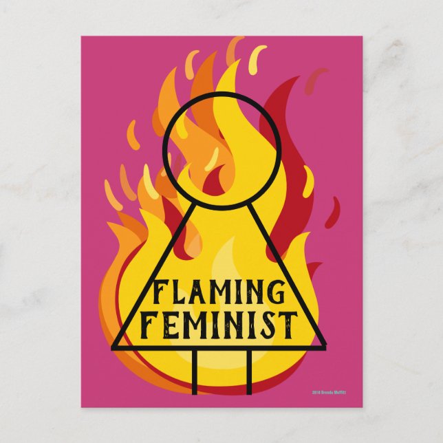 Cartão Postal Símbolo feminista flamejante Ginsburg 9 (Frente)