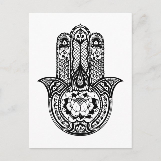 Cartão Postal Símbolo Hamsa inspirado (Frente)