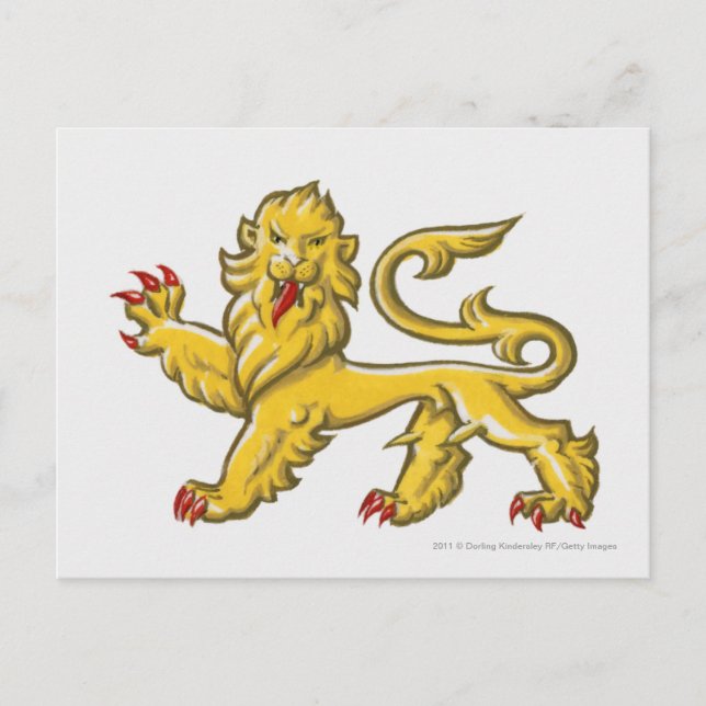 Cartão Postal Símbolo heráldico do vigário de leão (Frente)