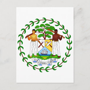 Cartão Postal Símbolo Herálseco do Belize Casaco Oficial de Braç