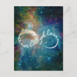Cartão Postal Símbolo infinito fantástico de "Live Laugh Love"