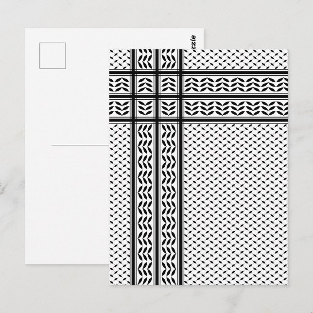 Cartão Postal Símbolo Keffiyeh do Padrão de Resistência Palestin (Frente/Verso)