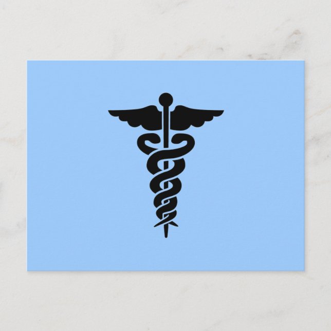 Cartão Postal Símbolo Médico Caduceu (Frente)