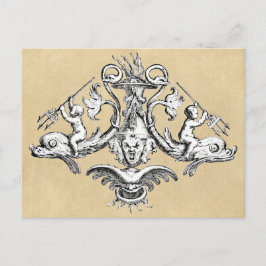 Cartão Postal Símbolo náutico Dolphin & Gargoyle