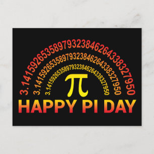Cartão Postal Símbolo Pi Day Feliz e Dígitos