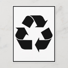 Cartão Postal Símbolo reciclagem - Preto