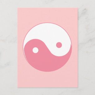 Cartão Postal Símbolo rosa Yin-Yang