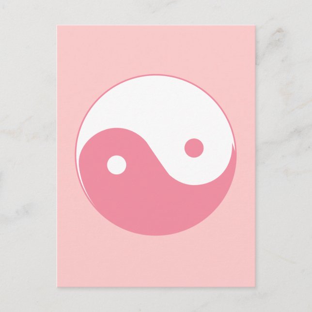 Cartão Postal Símbolo rosa Yin-Yang (Frente)