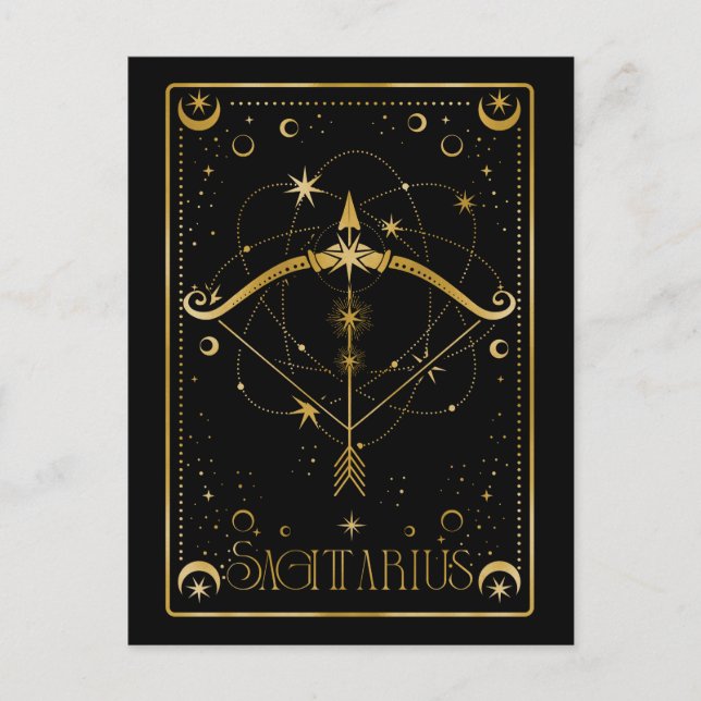 Cartão Postal Símbolo Sagittarius zodiac (Frente)