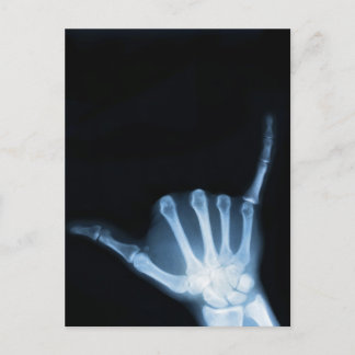 Cartão Postal Símbolo Shaka X-Ray (Hang Loose)