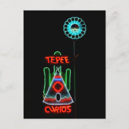 Cartão Postal Símbolo Tepee Curios Neon, Tucumcari, Novo México