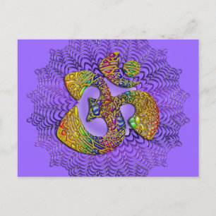 Cartão Postal Símbolo Universal OM / AUM - Ornamento