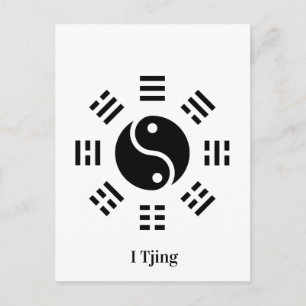 Cartão Postal Símbolo Yin Yang Ba Gua I Ching - Oito Trigramas