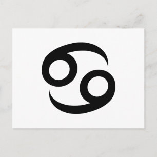 Cartão Postal Símbolo Zodiac Cancer Preto