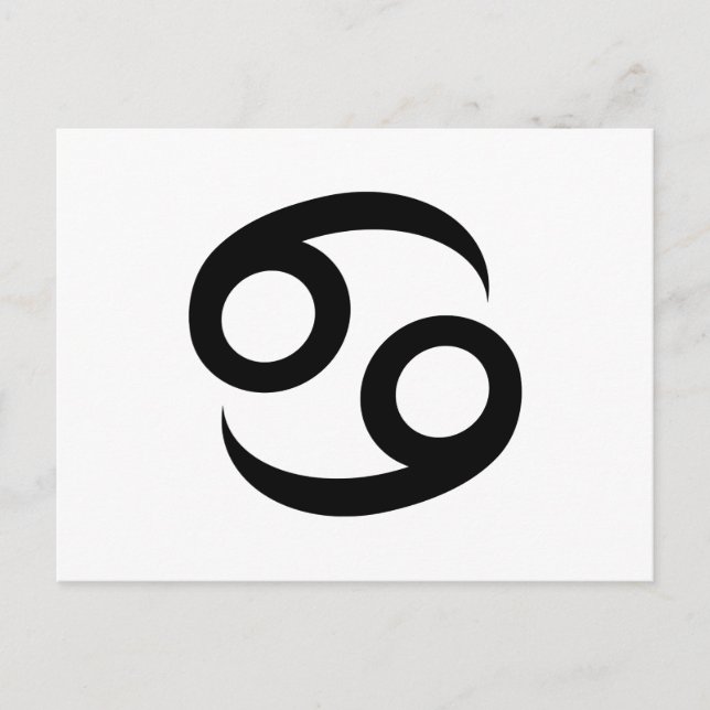 Cartão Postal Símbolo Zodiac Cancer Preto (Frente)