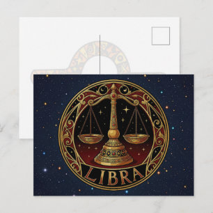 Cartão Postal Símbolo Zodiacal da Balança de Libra