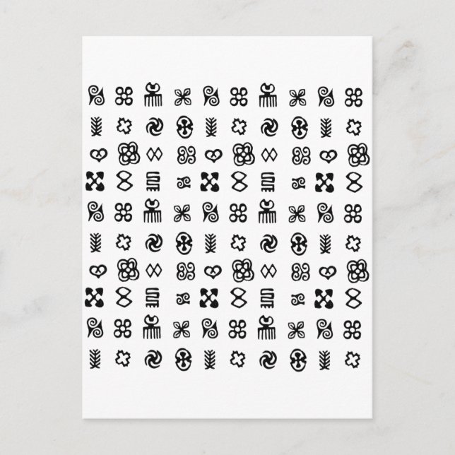 Cartão Postal Símbolos africanos Adinkra (Frente)