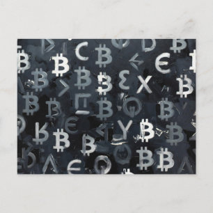 Cartão Postal Símbolos de Bitcoin (Estilo: 7)