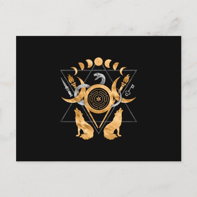 Cartão Postal Símbolos de Hécate (Frente)