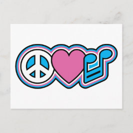 Cartão Postal Símbolos de MÚSICA PEACE-LOVE