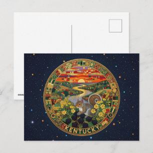 Cartão Postal Símbolos do estado de Kentucky nos EUA