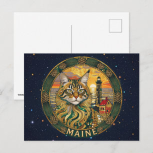 Cartão Postal Símbolos do estado de Maine nos EUA